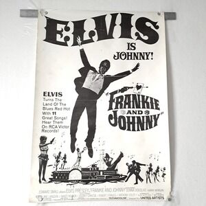 Vintage 1966 Elvis Presley Frankie and Johnny Movie Poster Black White 22x34